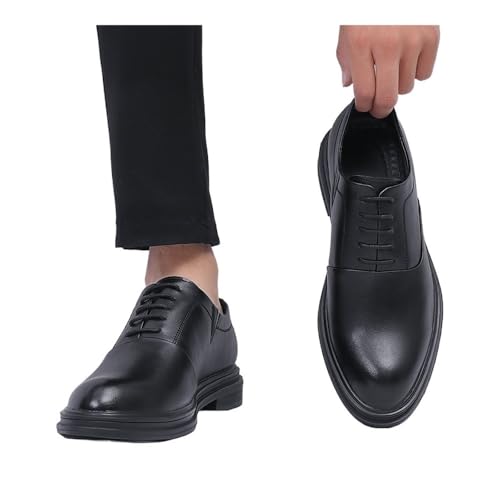 Men's Leather Shoes Casual Shoes Four Seasons Business Shoes Oxfords(1003Black8CM,6.5)2