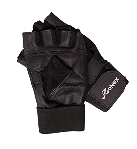 Ronex Sports Gants de Gymnastique Gants de Fitness Unisexe Haltérophilie Gants en Cuir Fitness Kettlebell Crossfit Powerlifting Bodybuilding Work (S) Cover