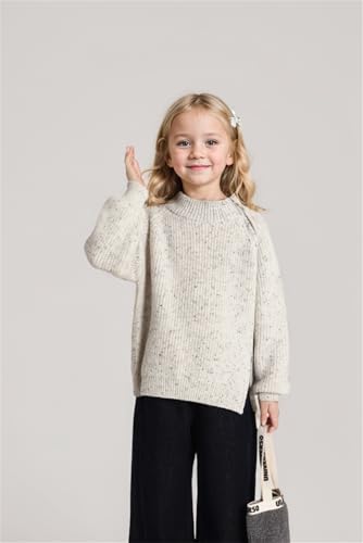 Girls Side Zipper Sweaters Crewneck Long Sleeve Pullover Casual Sweater Tops 2-14 Years3