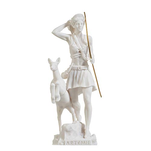 Göttin Artemis Diana Griechische Statue Natur Mond Alabaster 22,5 cm Cover