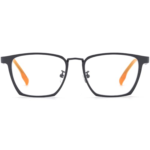 Image of FONEX Pure Titanium Glasses Frame Men Square Magnet Clip On Eyeglasses with Polarized Lens