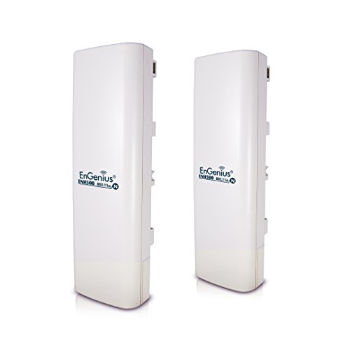 Engenius 5Ghz Wireless Outdoor Ap/Client Bridge/Cpe, Directional Antenna, Long-Range, Point-To-Point, Ip65, 27Dbm,13 Dbi, [2-Pack] (N-Enh500 Kit) #TOP1