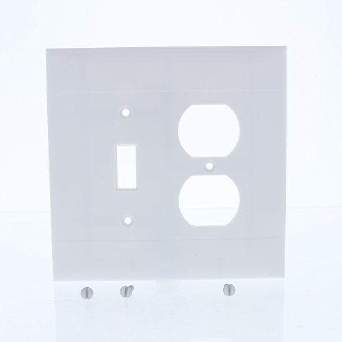 Legrand Pass & Seymour SPO18WU Plastic Jumbo Oversized Wall Plate, 2 Gang, Combination One Toggle Switch and One Duplex Receptacle Outlet, White (1 Count)