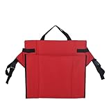 Adfaga Klappbares Sitzkissen mit Rückenlehne, weich, atmungsaktiv, tragbar, faltbar, Stuhlpolster für Camping, Tribünen, Wandern, hergestellt aus 600D-Oxford-Stoff und 8 mm (Rot)