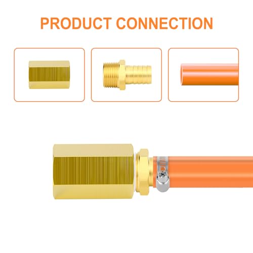 Adaptador de tubo de latón GASHER de 50 mm con rosca NPT hembra de 1/2 pulgada 6