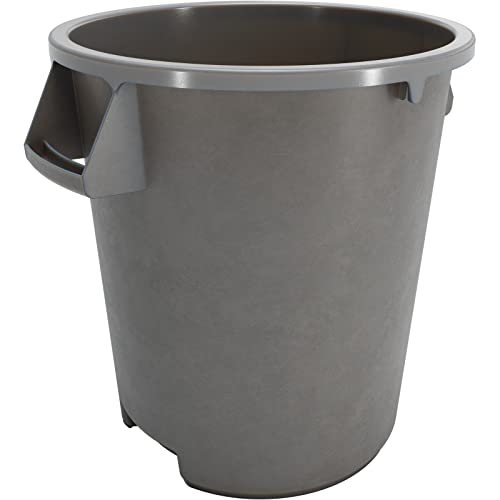 Image of SPARTA Bronco Waste Container Trash Container, Round Trash Bin for Disposal, 10 Gallons, Gray, (Pack of 6)