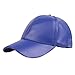 Lifup Men Women Baseball Cap PU Leather Hat Adjustable Dad Hat Royal Blue One Size