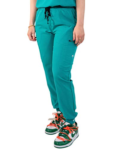 Image of Mim Jogger Scrub Pants for Women, Skinny Leg Joggers, Burgundy, Black, Navy Blue, Green