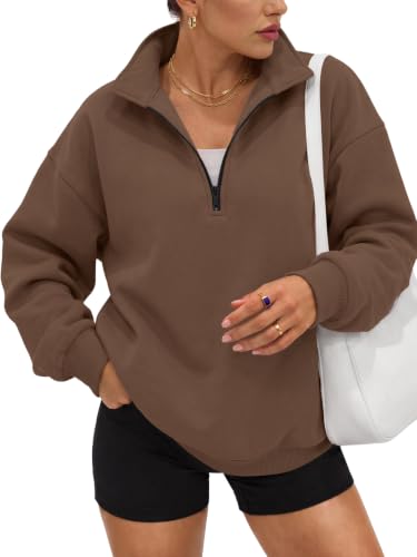 Image of Trendy Queen Women's Oversized Sweatshirts Half Quarter Zip Fleece Sweaters