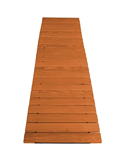 Amish-Made 8' Long Stained Wooden Roll Out Garden Pathway, Cedar Stain