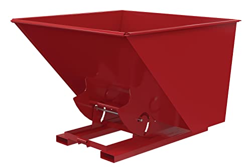 Vestil D-250-HD-NB-SR Steel Heavy Duty No Bump & Dump Hopper 2-1/2 Cubic Yard 6000 Lb. Capacity Soda Red