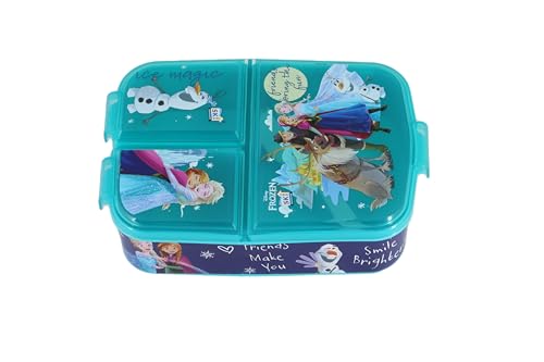 Image of SKi Homeware Trio 3 Compartment Bento Lunch /Snack Box + Sipper Bottle Combo |for Kids' School, Picnic, Sports | for Return Gifts or Party Favours- Frozen