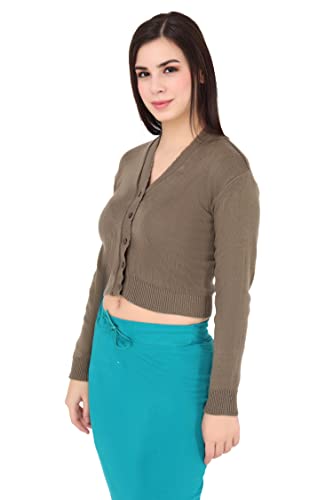Image of Women Winter Wear V-Neck Full Sleeves Regular Fit Woollen Blouse