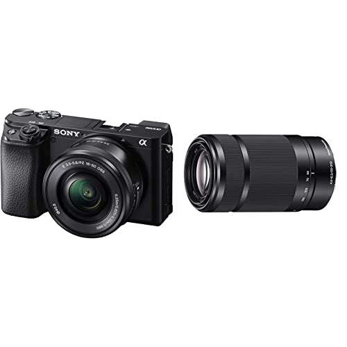 Sony Alpha ILCE 6100L 24.2 MP Mirrorless Digital SLR Camera with 16-50 mm Power Zoom Lens & Tiltable Screen, Black & E-Mount 55-210mm F4.5-6.3 Telephoto Lens (Black) Sony Alpha ILCE 6100L 24.2 MP Mirrorless Digital SLR Camera with 16-50 mm Power Zoom Lens & Tiltable Screen, Black & E-Mount 55-210mm F4.5-6.3 Telephoto Lens (Black)