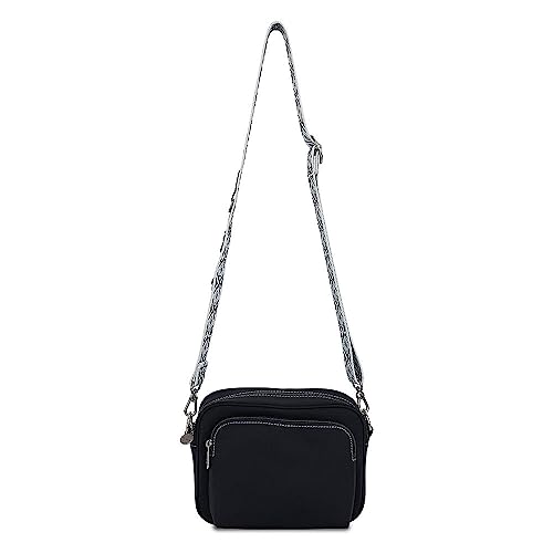 Sakroots Westwood Crossbody in Repreve Ecotwill Westwood Crossbody in Repreve EcoTwill, Black, S, western