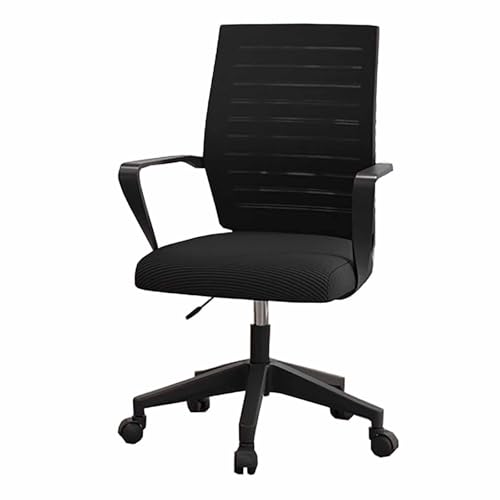 RDIAYDN Silla de Oficina ergonómica giratoria con cojín Resistente, Transpirable y para Juegos, Ideal para el hogar y la Oficina, con un Elegante diseño Azul (Negro).
