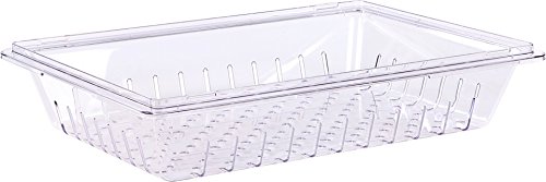 Carlisle FoodService Products Storplus Food Storage Container Colander with Stackable Design for Catering, Buffets, Restaurants, Polycarbonate (Pc), 26 x 18 Inches, Clear, (Pack of 6) by Carlisle FoodService Products - Used condition - US$60.45