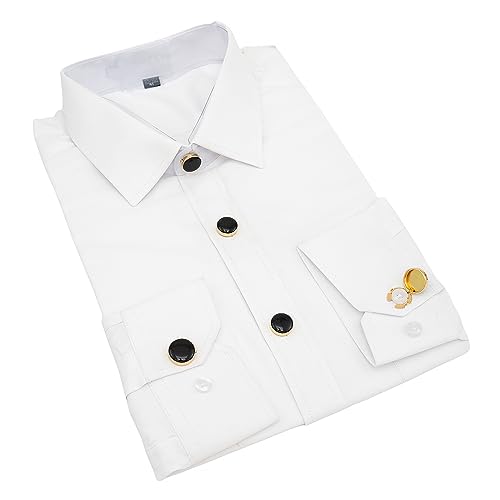 Image of Mens Button Covers Tuxedo Shirt Cufflinks Alternative | Fake cufflinks and alternative fashion jewelry accessories for mens formal business dress shirts suits and groomsmen