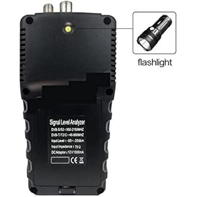 TV Signal Strength Meter, VF 6800P Satellite Finder DVB-T2 DVB-S2 DVB-C MPEG4 Digital Sat Finder Meter 2.4 Inch LCD HD for TV Tuner,Camping Essentials