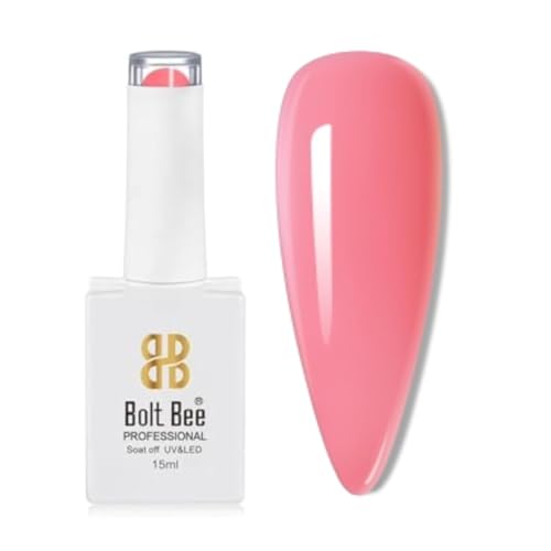 Image of Bolt Bee Pink Color Gel Nail Polish Soak Off UV Gel DIY at Home Manicure Salon Nail Art (105, 15ml)