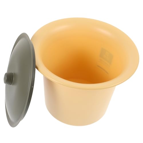 BAZEITFLOW ポータブル便盆 帯蓋付き軽量ベッドサイド用尿器 高齢者 妊婦 障がい者対応 簡易トイレ兼用 痰盂兼用家用尿桶 お手入れ簡単 設計