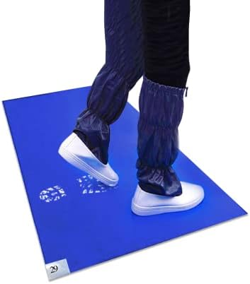 Samrang Cleanroom 24" x 36" Adhesive, Walk Off Sticky, Tacky Mat for Construction Lab-Room Hospital to Capture Dirt, Dust, and Debris from Shoes, 30 Sheets per Pad (Blue) (10)