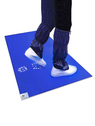 Samrang Cleanroom 24" X 36" Adhesive, Walk Off Sticky, Tacky Mat For Construction Lab-Room Hospital To Capture Dirt, Dust, And Debris From Shoes, 30 Sheets Per Pad (Blue) (10) #TOP4