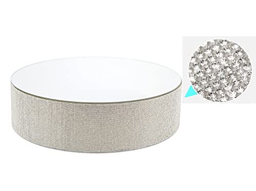 Flavorthings 16 Inches Bling Round Cake Stand Cupcake Base With Crystal Rhinestones Mirror Top, Gorgeous Cake Display Decorative Centerpiece For Wedding Parties (Silver, 16") #TOP2