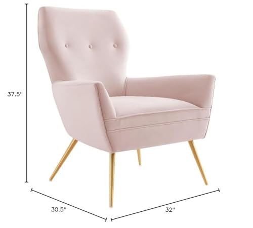 Sillón Retro Glam Terciopelo Rosa miniatura 3