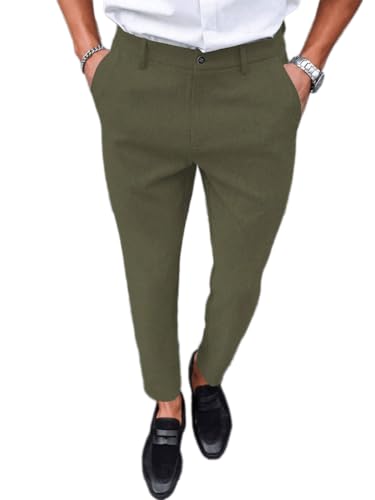 Onsoyours Men's Chino Trousers, Casual Trousers, Breathable Elastic Trousers, Skinny Slim Fit, Long Work Trousers with Pockets, Business Trousers, B Army Green, L Onsoyours Men's Chino Trousers, Casual Trousers, Breathable Elastic Trousers, Skinny Slim Fit, Long Work Trousers with Pockets, Business Trousers, B Army Green, L