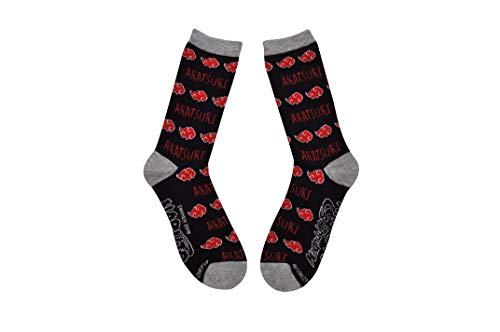 Everything Legwear Naruto Shippuden Crew Socks (2 Pair) - Hidden Leaf Village, Akatsuki - One Size Fits Most3