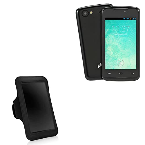 BoxWave Case Compatible with Plum Axe LTE - Sports Armband, Adjustable Armband for Workout and Running for Plum Axe LTE - Jet Black