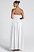 Memoriesea Women's Elegant Strapless High Split A Line Flowy Party Cocktail Maxi Dress White