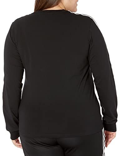 Adidas Originals,Womens,3-Stripes Long Sleeve,Black,Medium #TOP2