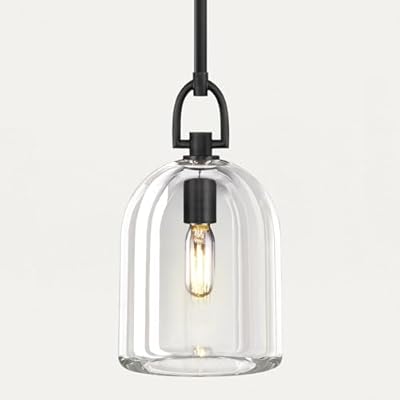 K9 Crystal Black Pendant Light Fixtures, Modern Farmhouse Pendant Lights Kitchen Island, Kitchen Pendant Light Over Island, Indoor Cloche Crystal Pendant Lighting,E12 Bulb Included