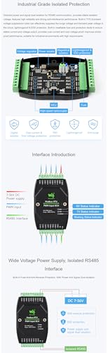 Módulo Modbus RTU PWM de 8 canales aislado RS485 para carril DIN con protección TVS 4