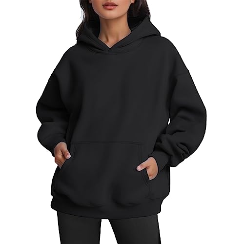 Oversize Hoodie Damen, Baumwolle Casual mit Kapuze Kapuzenjacke...