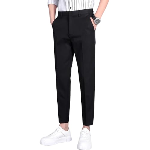 Pantalon habillé pour homme ajusté coupe plate contre l'inconfort au bureau