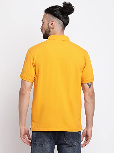 Image of Cantabil Men's Cotton Blend Solid Polo Neck T-Shirt (Regular Fit)