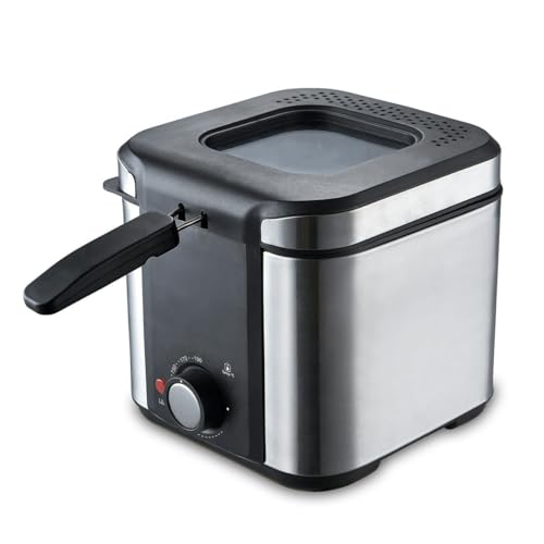 KUKEN Freidora INOX 900W Tapa Cristal 1L