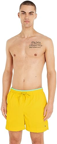 Tommy Hilfiger Herren Badehose Mittellang, Gelb (Vivid Yellow), L