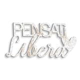 Declea Scritta in legno da appendere Pensati Libera, Decorazione murale realizzata a mano – Frase in legno da appendere per la casa, Design Home