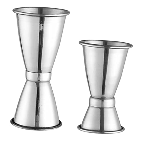 BRIGHTFUFU Ounce Measuring Cups Set Double Jigger Cocktail Jiggers Wine Measuring Device Stainless Steel Cup