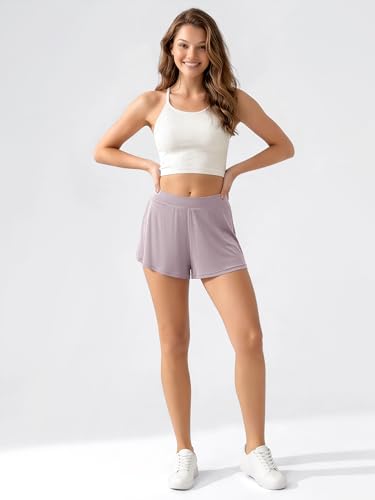 Image of ODODOS 2-Pack Ultra-Soft Modal Lounge Shorts for Women - Lightweight & Breathable Sleepwear, 3 inch Inseam