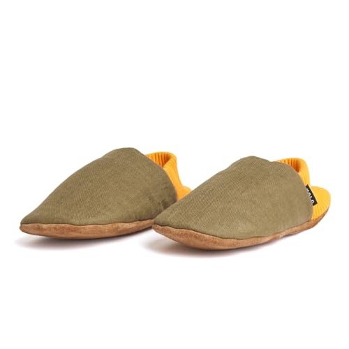 Kolo Linen House Shoes, Ultra-Soft Lining, Camel Suede Sole, For Men and Women3