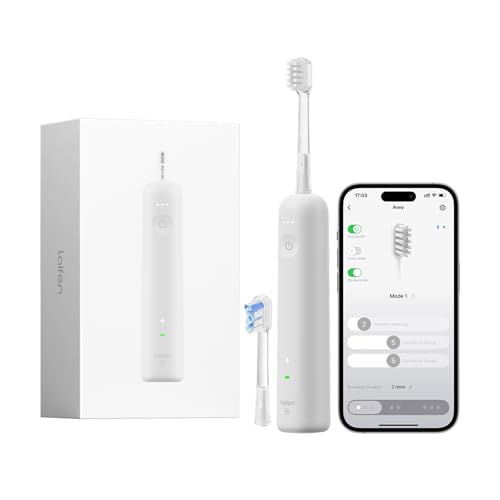 Laifen Wave Special Cepillo de Dientes Eléctrico Sónico Primera 60° Oscilación Vibración 50 Días de Autonomía 2 Cabezales Resistencia IP68 Certificado ADA Personalización APP Antimoho Viaje (Gris)