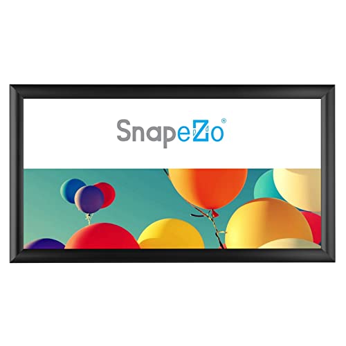 SnapeZo Marco para Póster de 12 x 24 Pulgadas, Negro, Marco de Aluminio de 25mm Cover