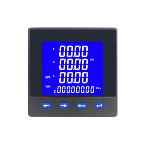 Three-Phase LCD Multi-Function Power Meter with RS485 0.5 Class V A W VA HZ VAR KWH