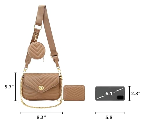 Image of JEEHAN Quilted Crossbody Bags for women Designer Shoulder Handbags Small Purse