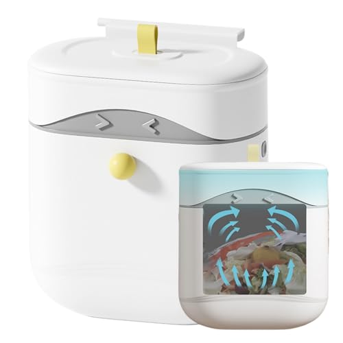 La basura de la puerta del gabinete puede - Contenedor de basura de alimentos montado con tapa | Cubo sellado económico de 2,5 galones para interruptor de lavado bajo lavado | Utilice el carrito de